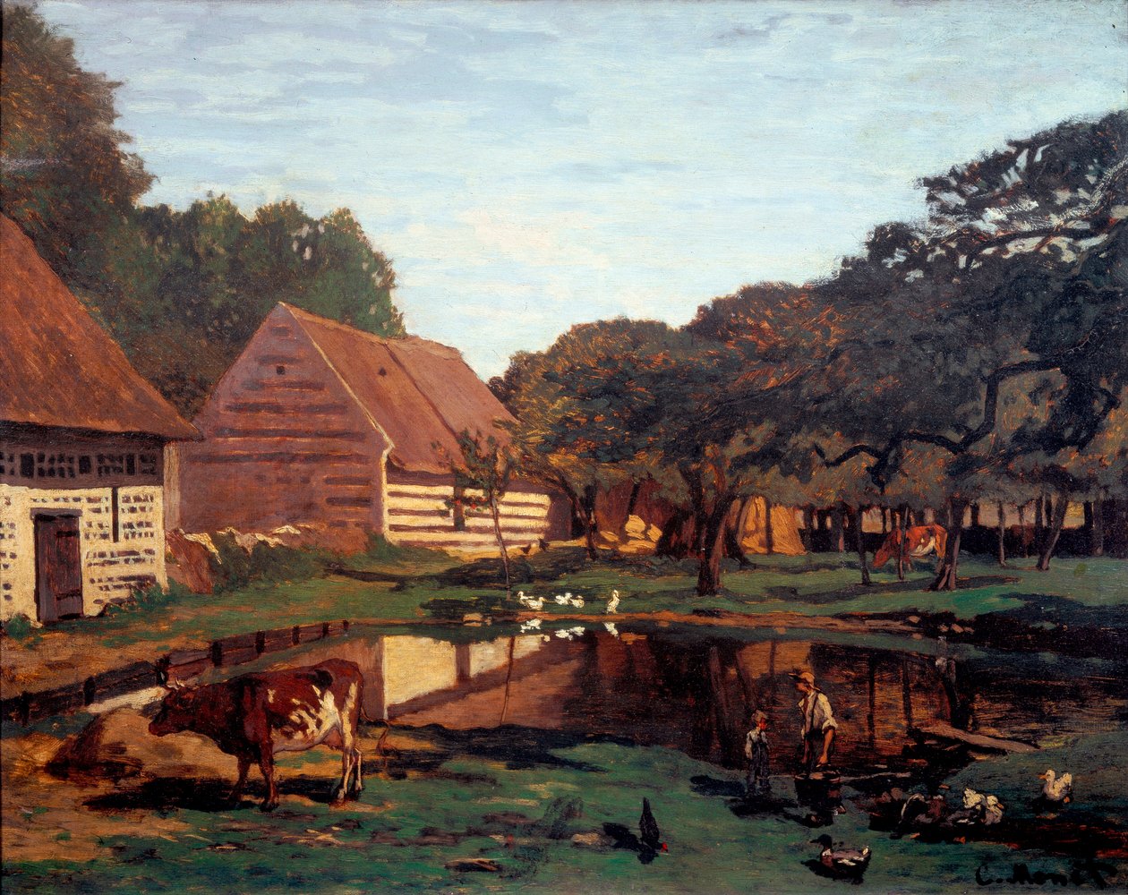 Maatilapiha Normandiassa (maalaus, n. 1863) tekijältä Claude Monet