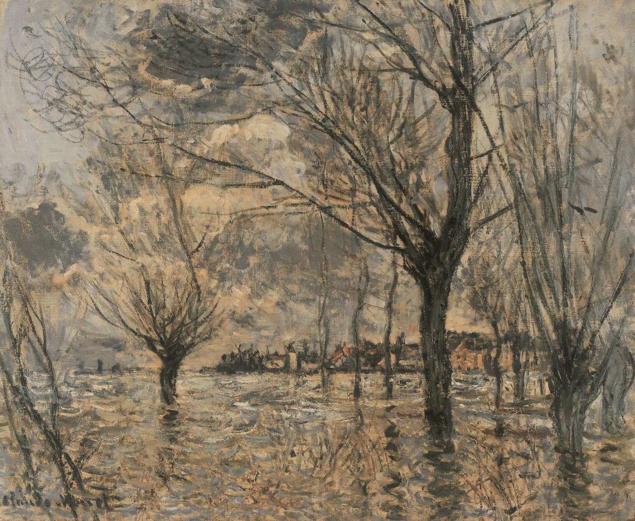 Seinen tulva Vétheuilissa tekijältä Claude Monet