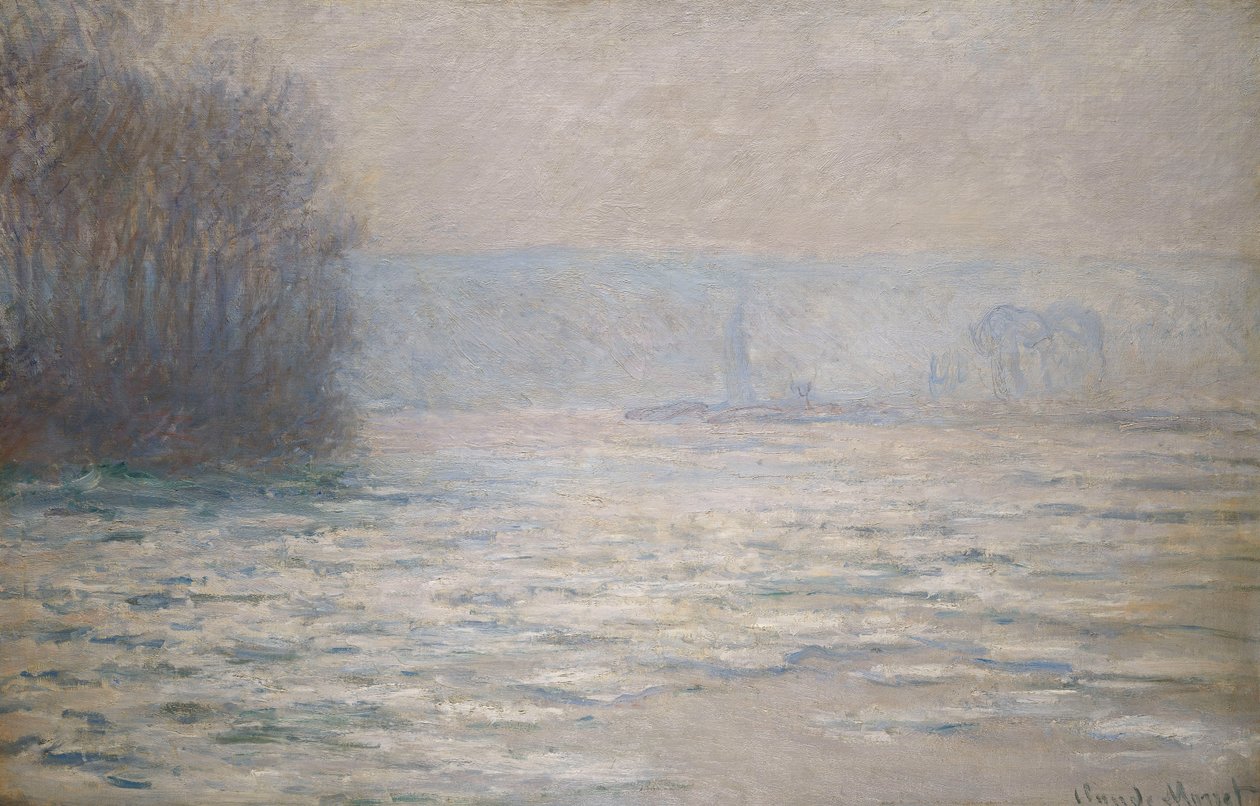 Tulvat Seinen lähellä Bennecourtia; Debacle, La Seine pres Bennecourt, 1893 tekijältä Claude Monet