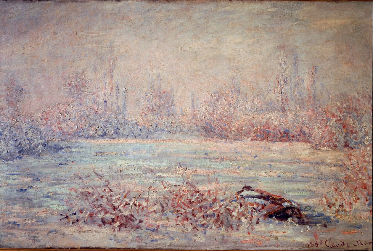 Pakkasta Vetheuilin lähellä, yksityiskohta tekijältä Claude Monet