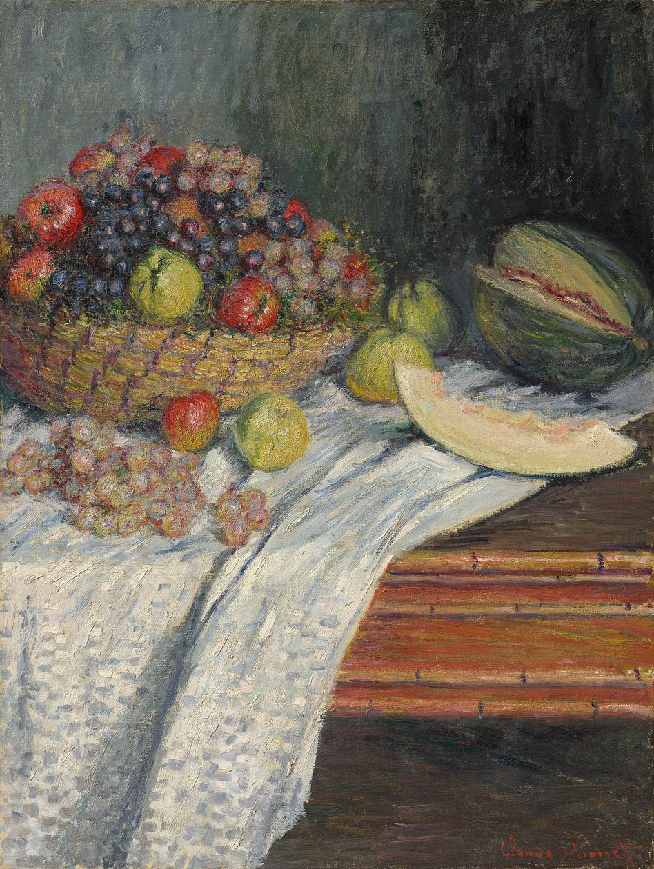 Saksa: Still Life with a Spanish Melon Still Life with a Honeydew Melon (Still Life with a Honeydew Melon) tekijältä Claude Monet