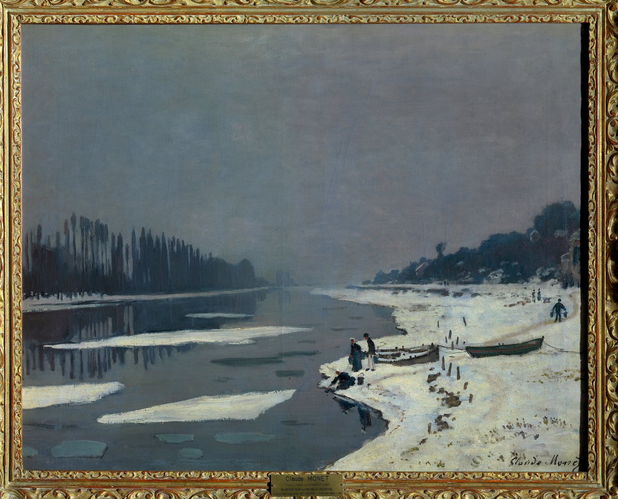 Jääkuutioita Seine-joella Bougivalissa, Yvelines Claude Monet