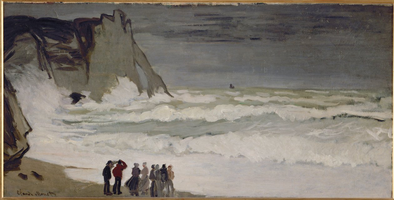 Grosse mer a Etretat (öljy kankaalle) tekijältä Claude Monet