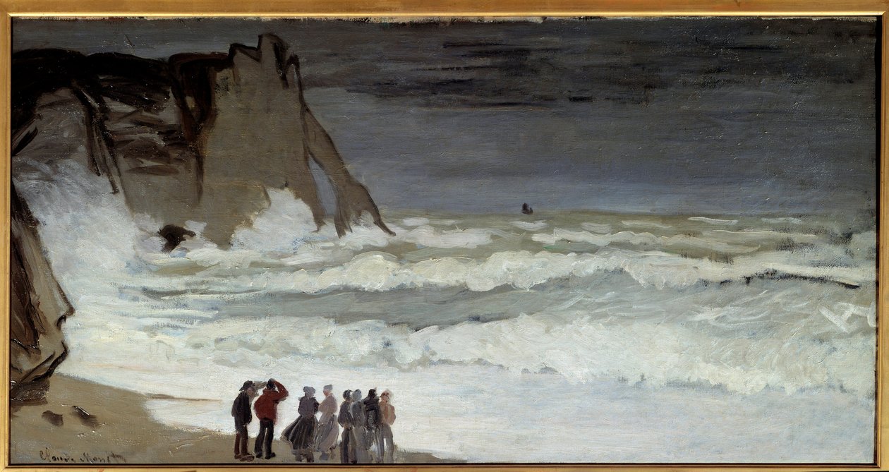 Grosse mer a Etretat Painting Claude Monet (1840-1926) 1868 Sun. 0,66x1,31 m Pariisi, musee d