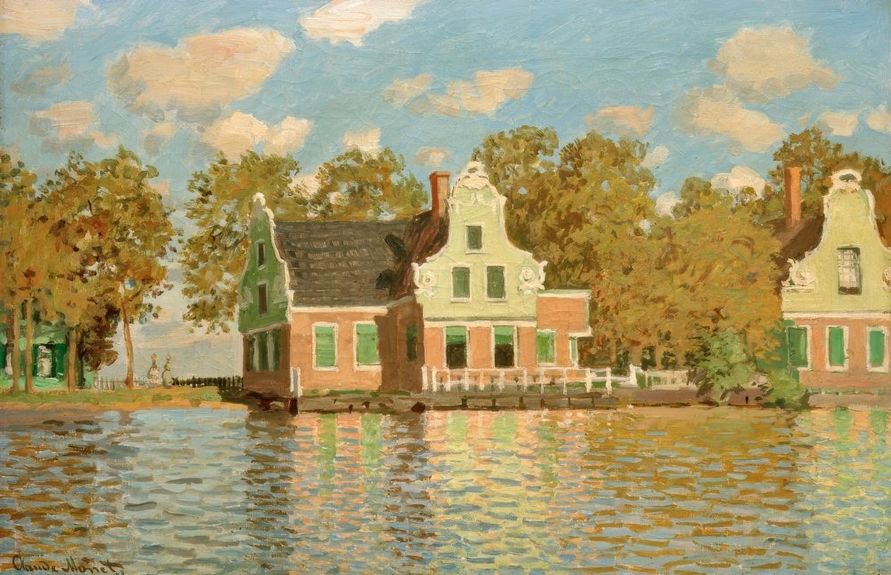 Taloja veden äärellä Zaandamissa tekijältä Claude Monet