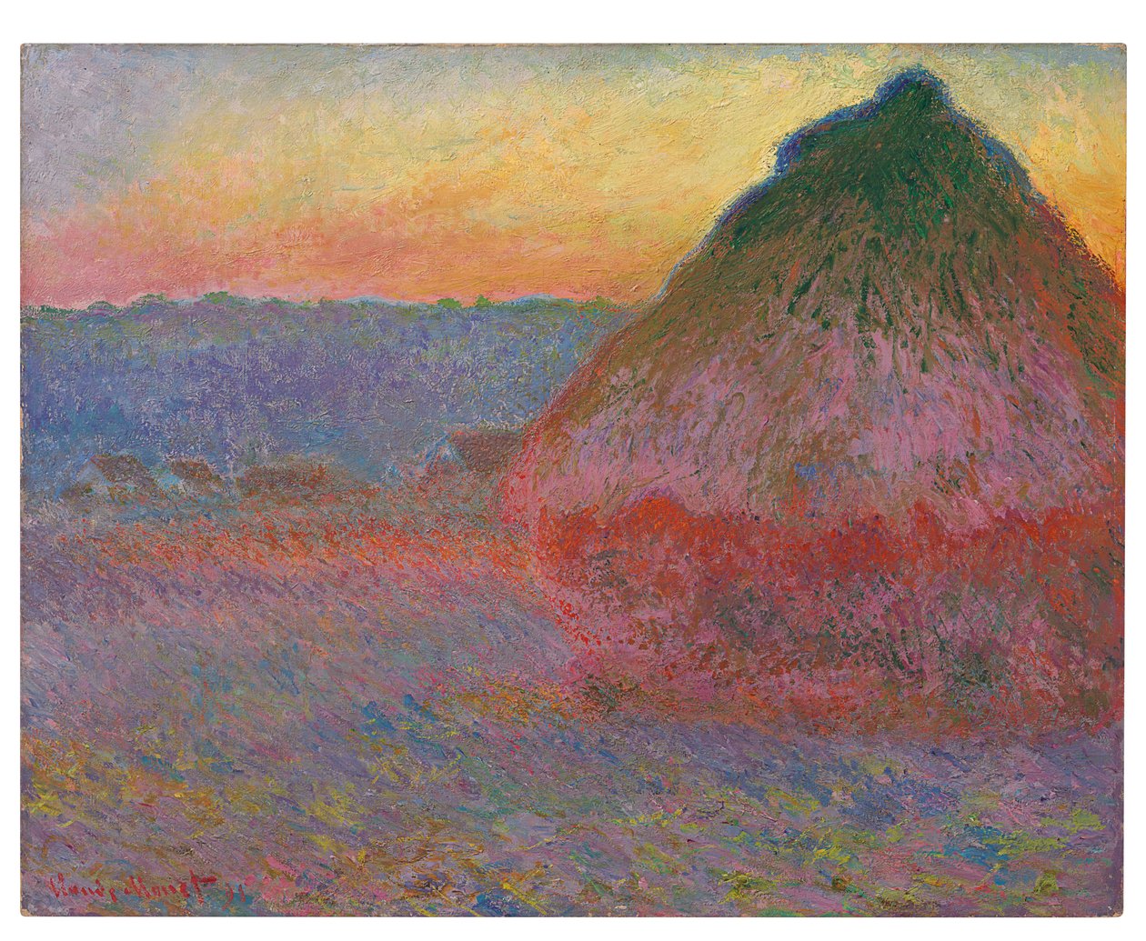 Haystacks, Pink and Blue Impressions, 1891 tekijältä Claude Monet