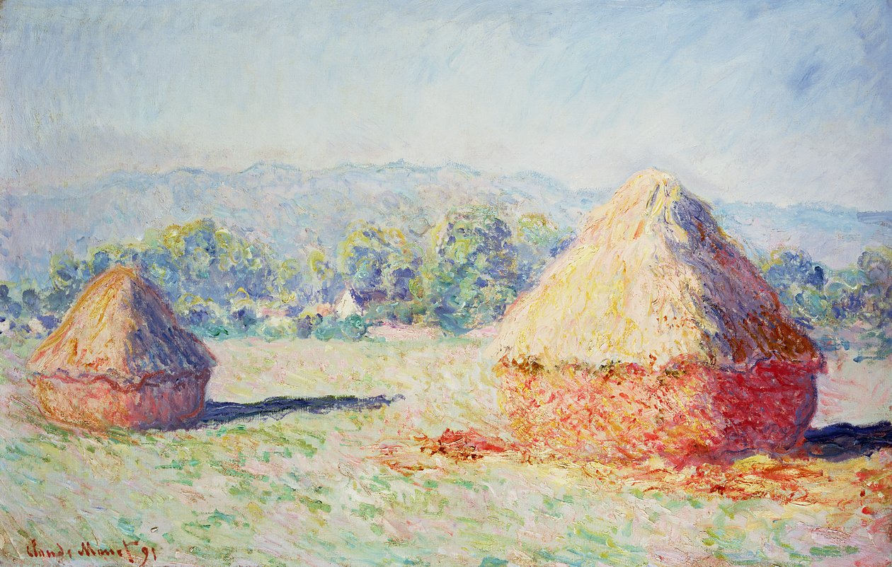 Heinäsuovat auringossa, Aamuefekti, 1891 tekijältä Claude Monet