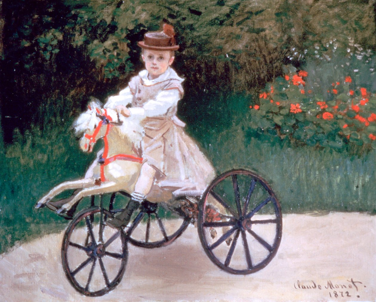 Jean Monet mekaanisella hevosella, 1872 tekijältä Claude Monet