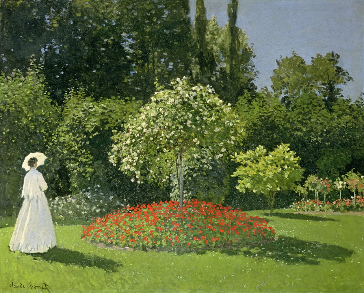Jeanne Marie Lecadre puutarhassa tekijältä Claude Monet