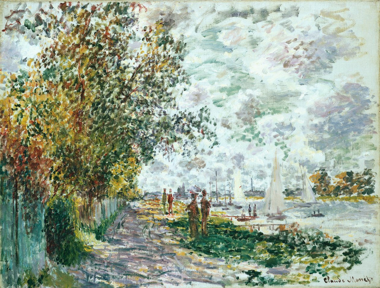 The Bank of Petit-Gennevilliers, n. 1875 tekijältä Claude Monet