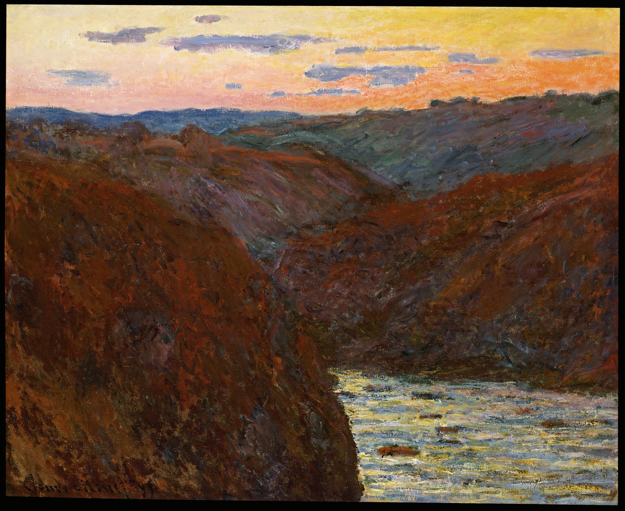 La Creuse, auringonlasku tekijältä Claude Monet