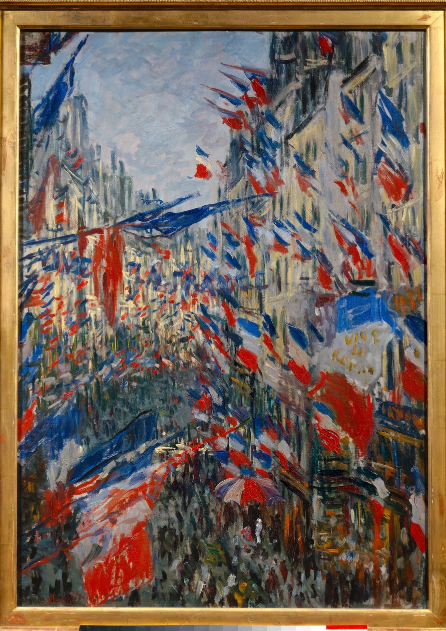 La Rue Saint-Denis (Saint Denis) Pariisissa, juhla 30. kesäkuuta 1878. Claude Monet