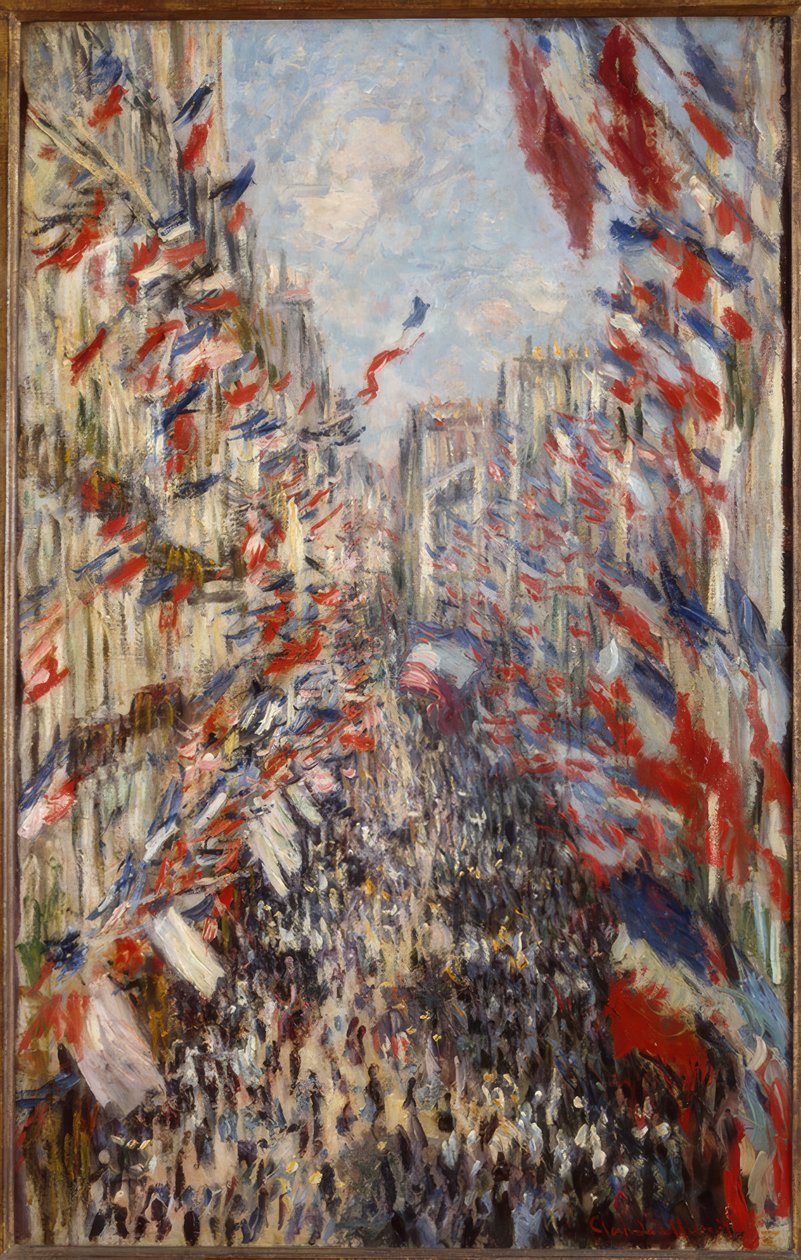 La rue Montorgeuil, à Paris. Fête du 30 Juin 1878 tekijältä Claude Monet