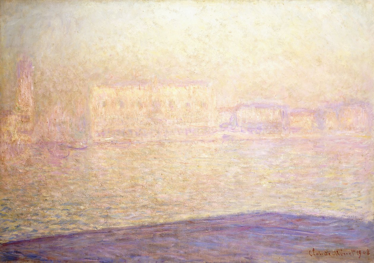 Ducal Palace nähtynä Saint-Georges Majeur, 1908 tekijältä Claude Monet
