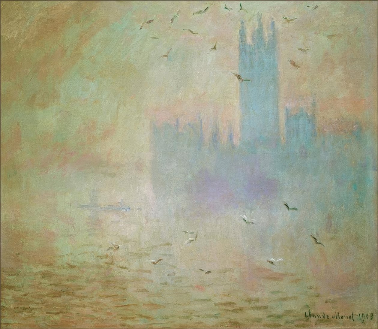 Le Parlement, Les Mouettes (Das Parlament, die Möwen) tekijältä Claude Monet