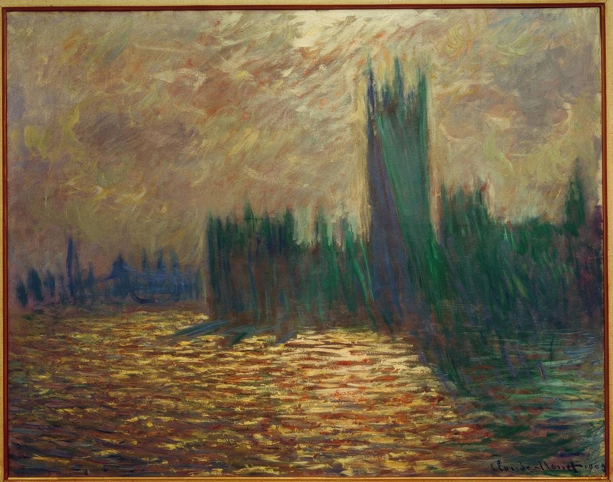 Le Parlement, reflets sur la Tamise tekijältä Claude Monet
