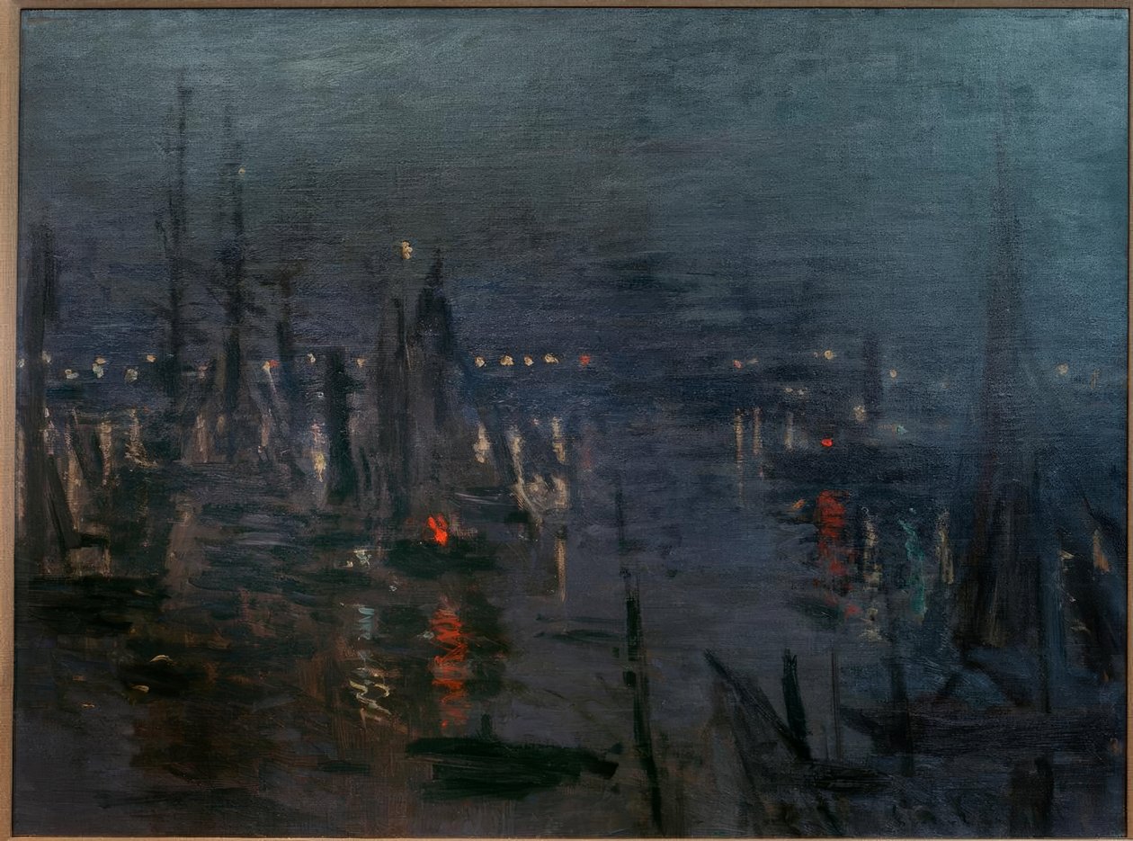 Le Port du Havre, Effet de Nuit (Der Hafen von Le Havre bei tekijältä Claude Monet