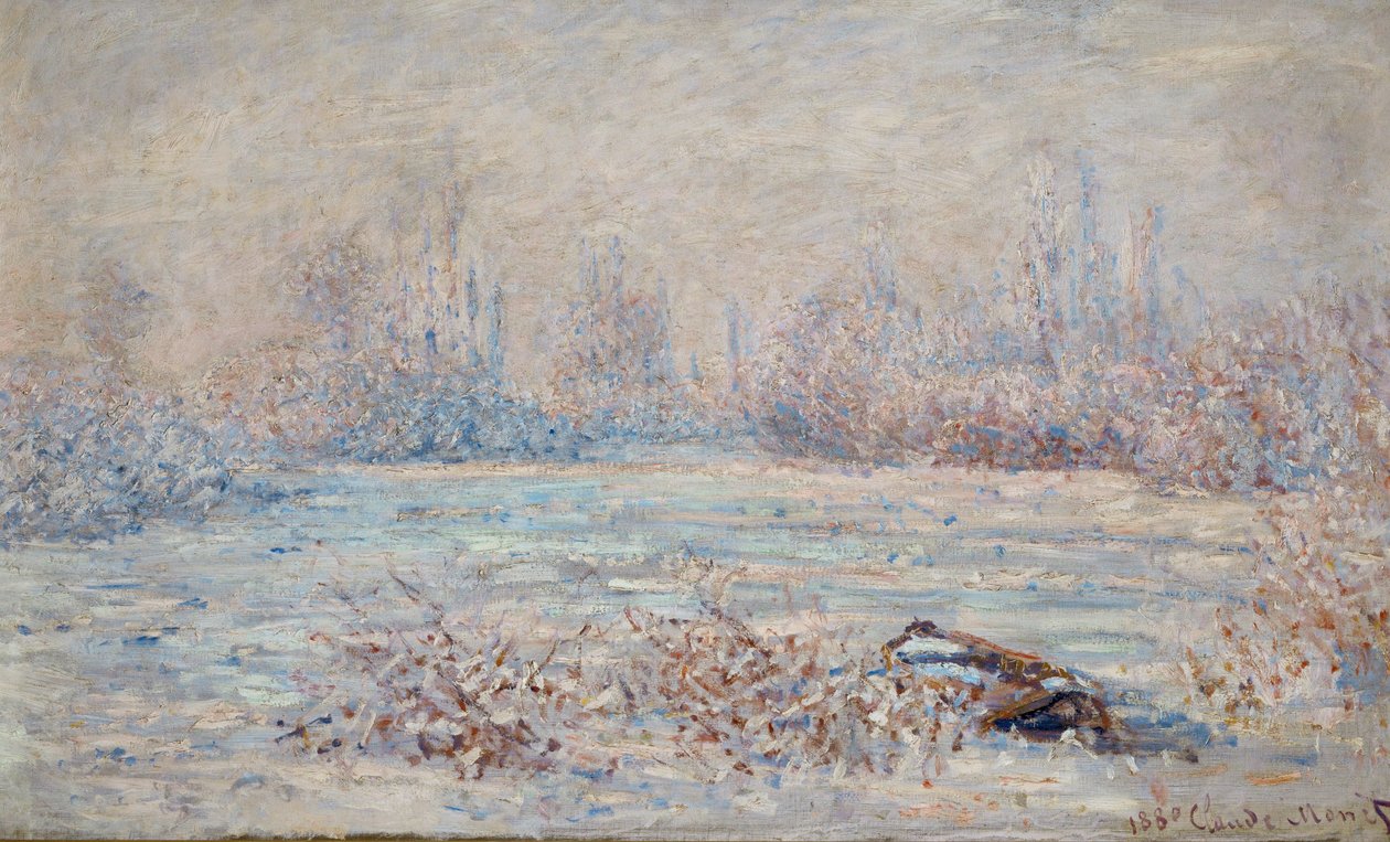 Le givre pres de Vetheuil (maalaus kankaalle) tekijältä Claude Monet