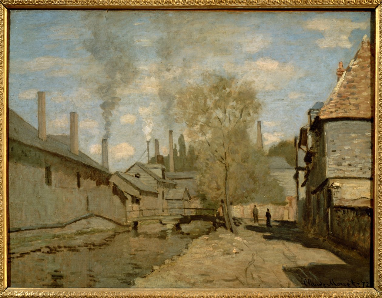 Le ruisseau de Robec a Rouen ... (öljy kankaalle) tekijältä Claude Monet