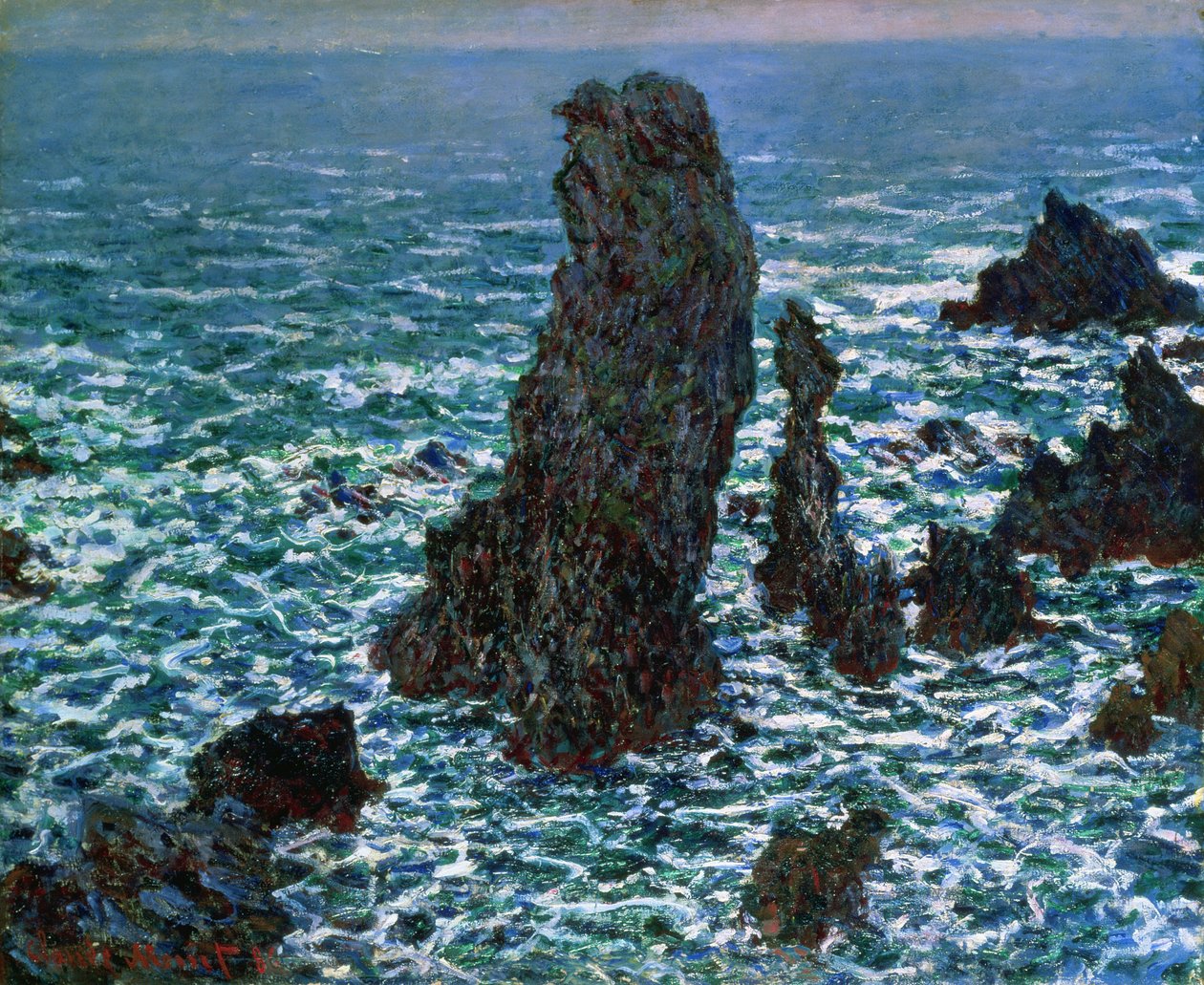 Pyramidit Port-Cotonissa, Belle-Ile-en-Mer, 1886 tekijältä Claude Monet