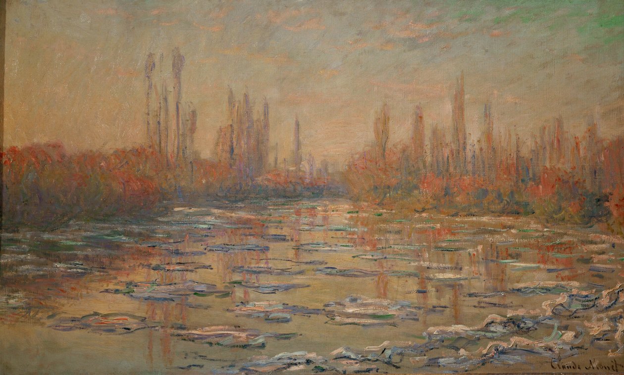 Les glacons ou debacle sur la Seine (öljy kankaalle) tekijältä Claude Monet