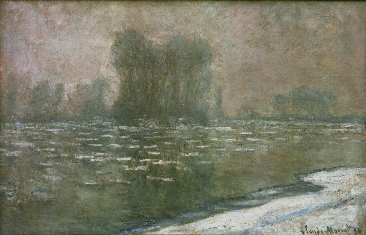 Matin brumeux, débâcle (Jää sumuisena aamuna) tekijältä Claude Monet
