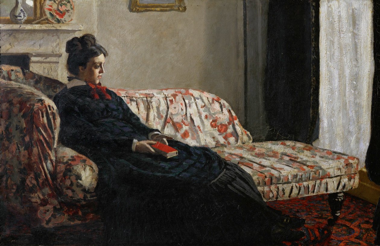 Meditaatio. Mme. Monet (öljy kankaalle). tekijältä Claude Monet