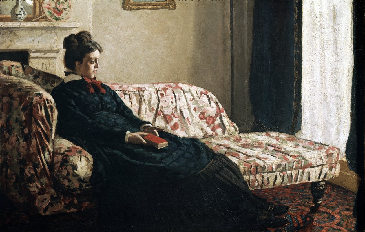 Meditaatio tai Madame Monet canapessa (öljy kankaalle tekijältä Claude Monet