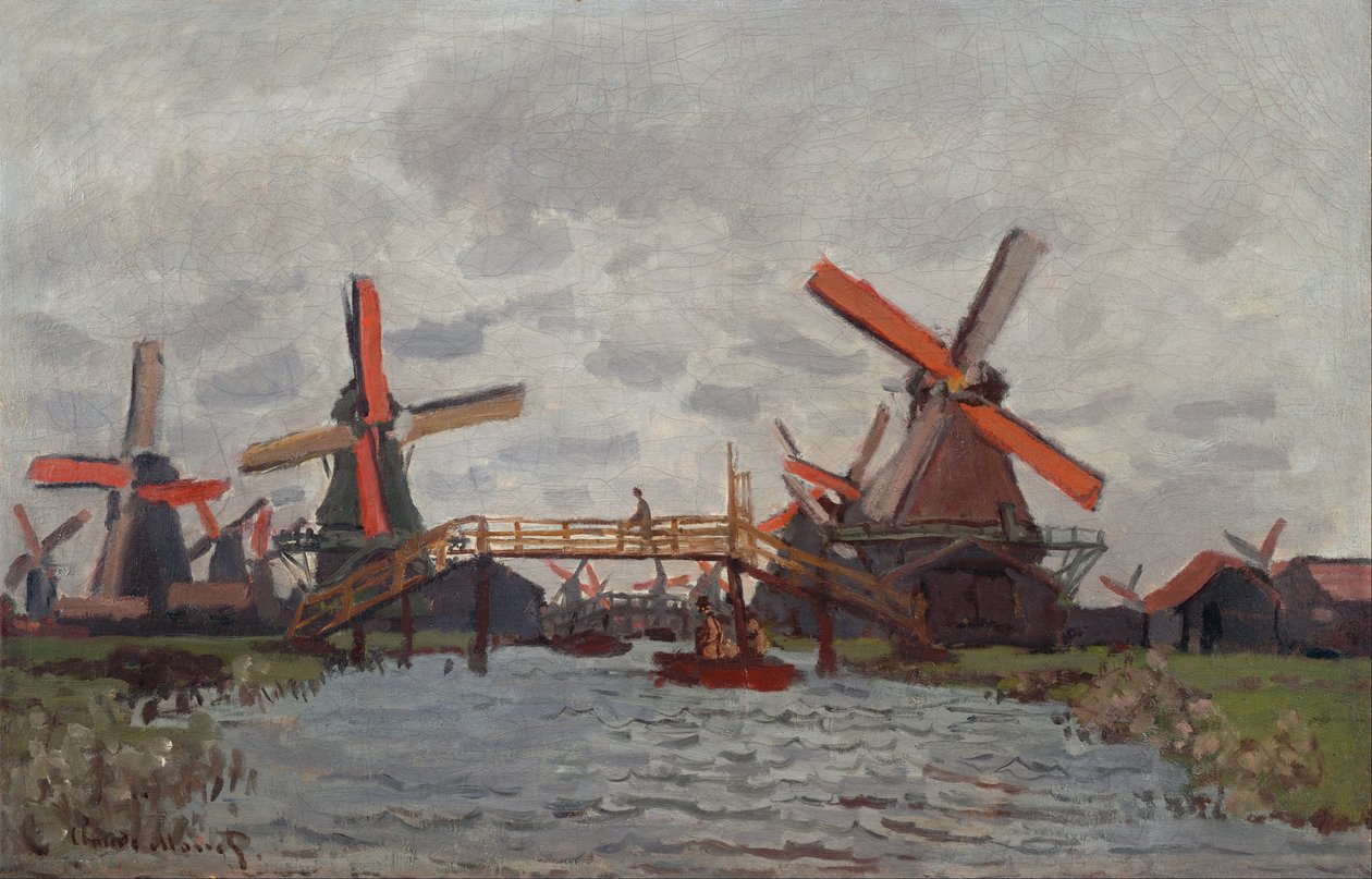 Mills Westzijderveldissä lähellä Zaandamia tekijältä Claude Monet