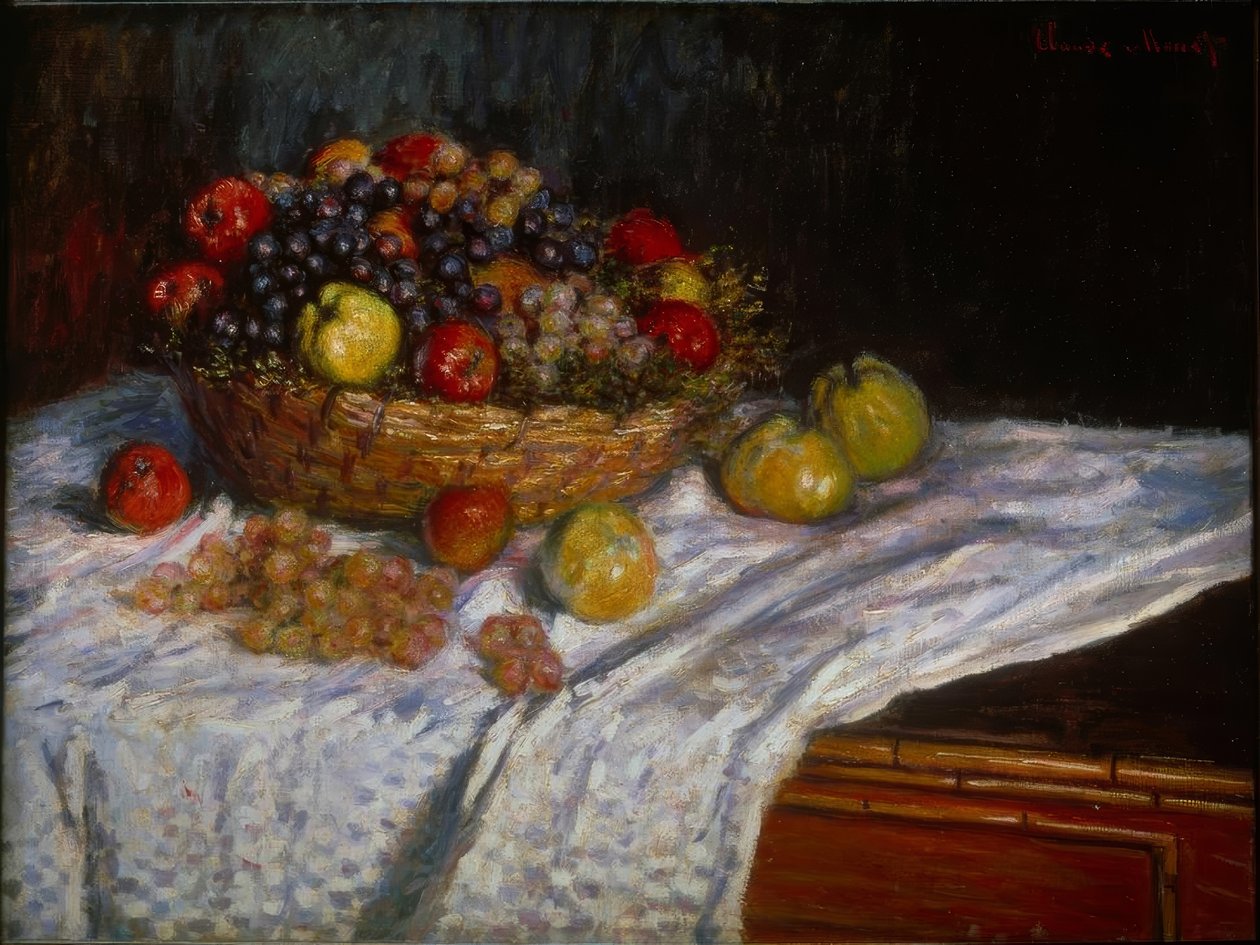 Nature morte: Rusinat ja pommes tekijältä Claude Monet