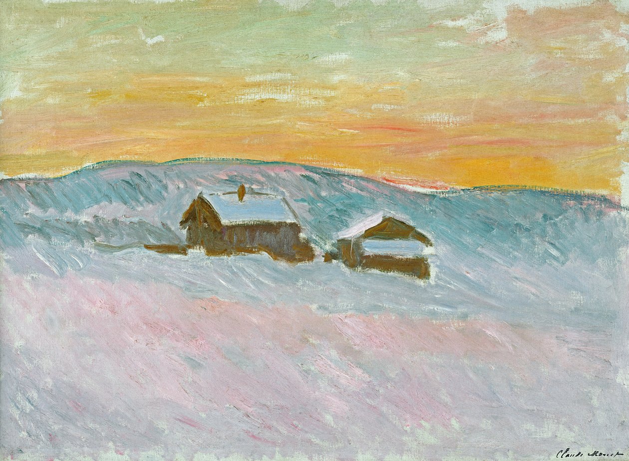 Norjan maisema, Siniset talot, 1895 tekijältä Claude Monet