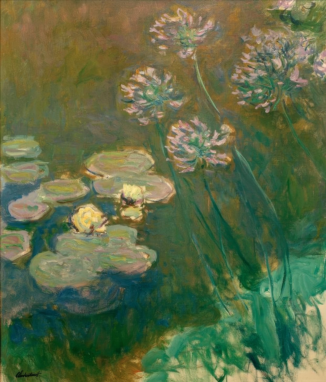 Nymphéas et Agapanthes (vesi liljat ja agapanthus) tekijältä Claude Monet
