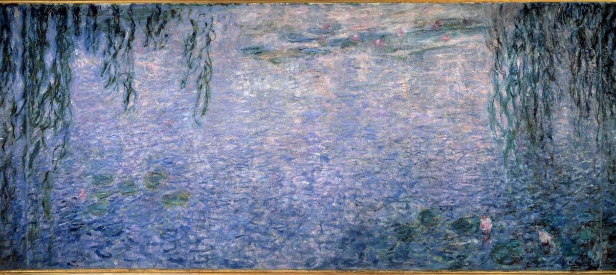 Nympheas, kirkas aamu pajuilla Triptyykki keskiosa. Claude Monet