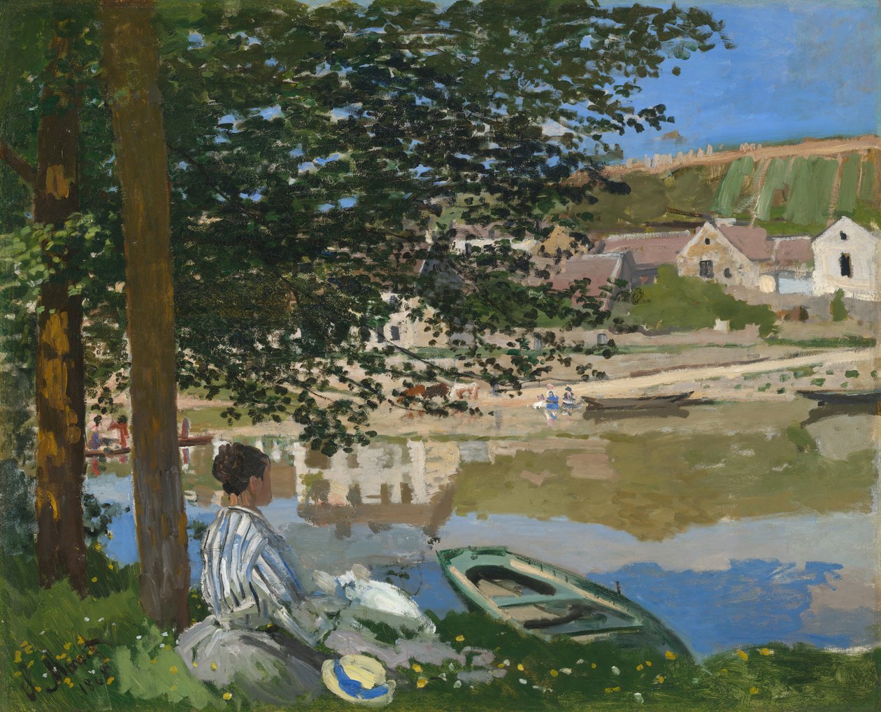 Seinen rannalla, Bennecourt, 1868. tekijältä Claude Monet