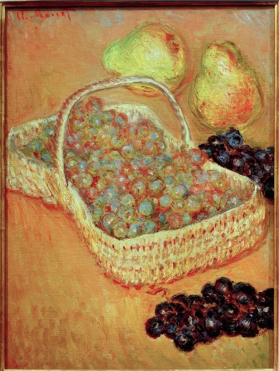 Panier de Raisins et Poires (kori viinirypäleitä ja päärynöitä tekijältä Claude Monet