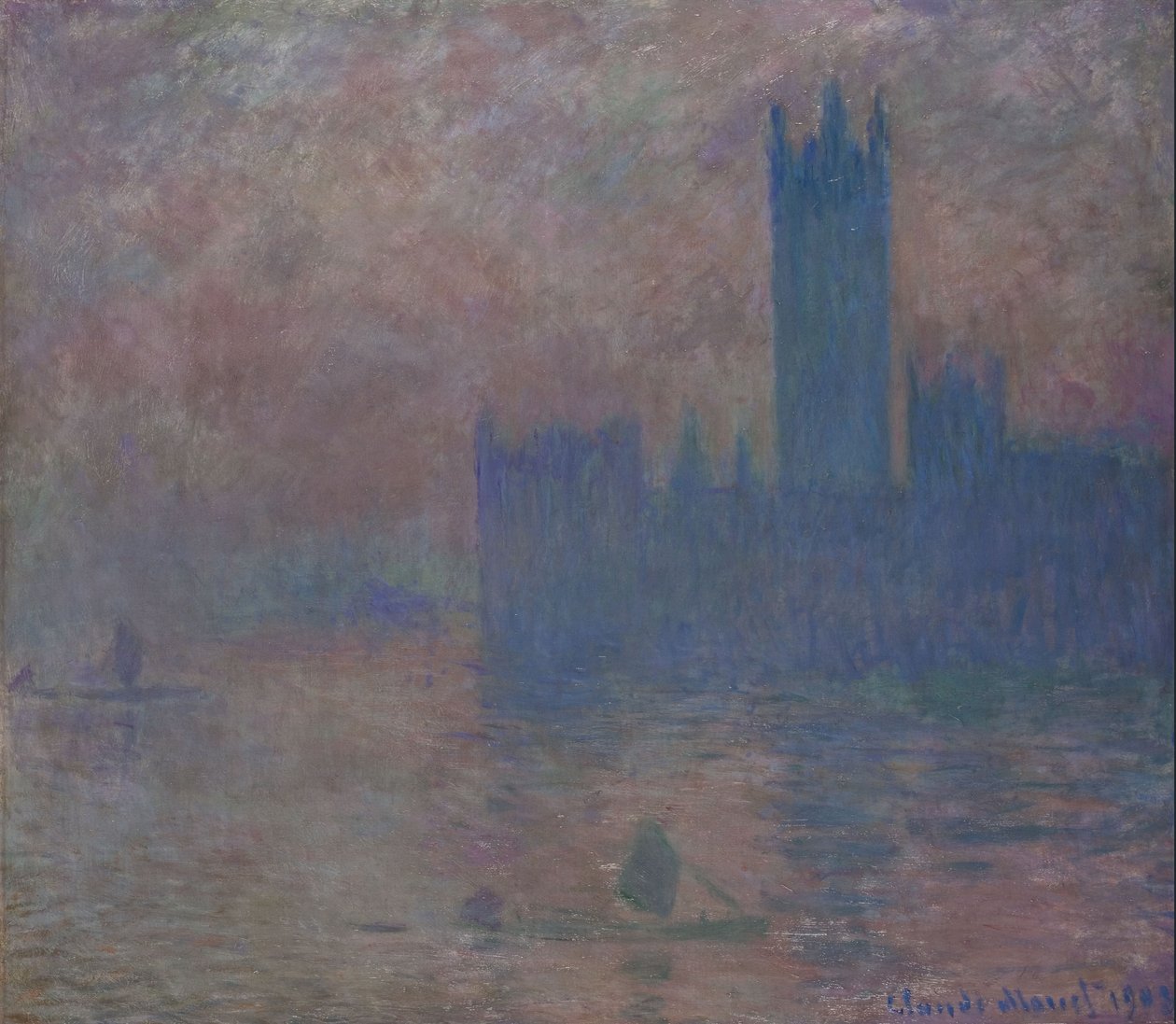 parlamentti. Lontoo tekijältä Claude Monet