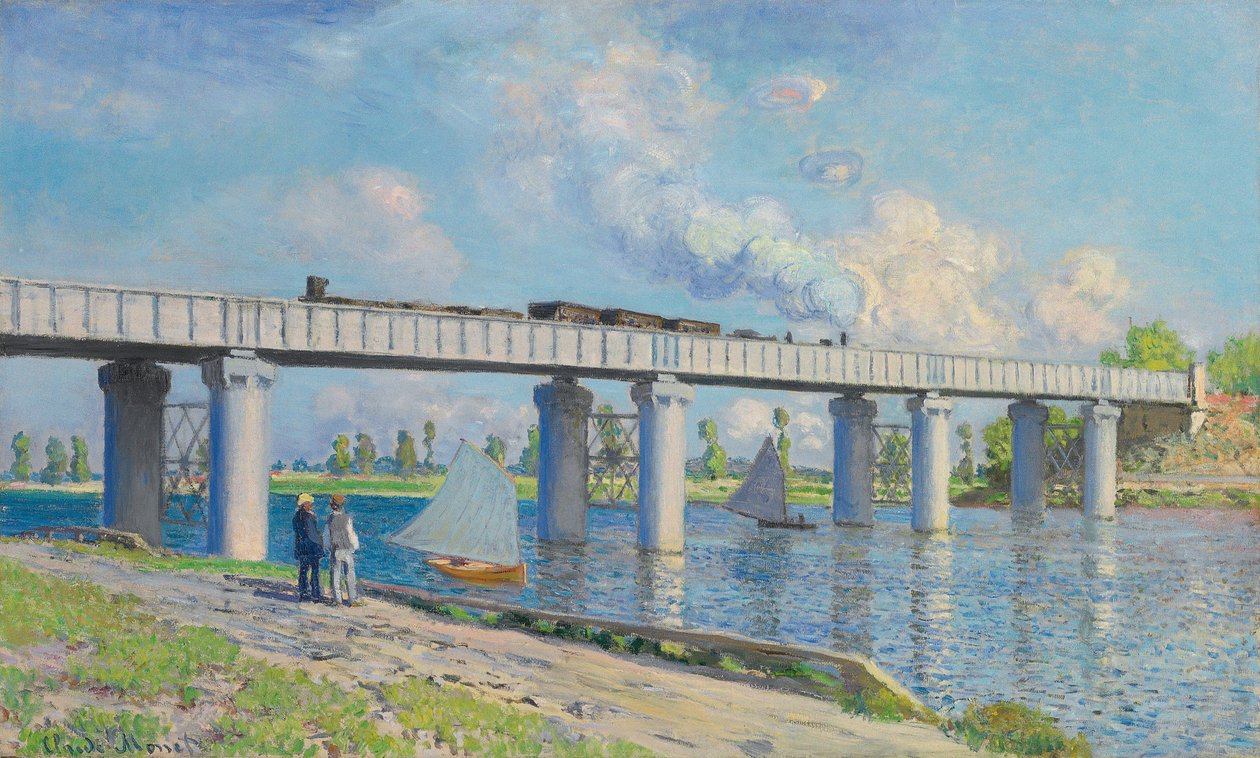 Rautatiesilta Argenteuilissa, 1873 tekijältä Claude Monet