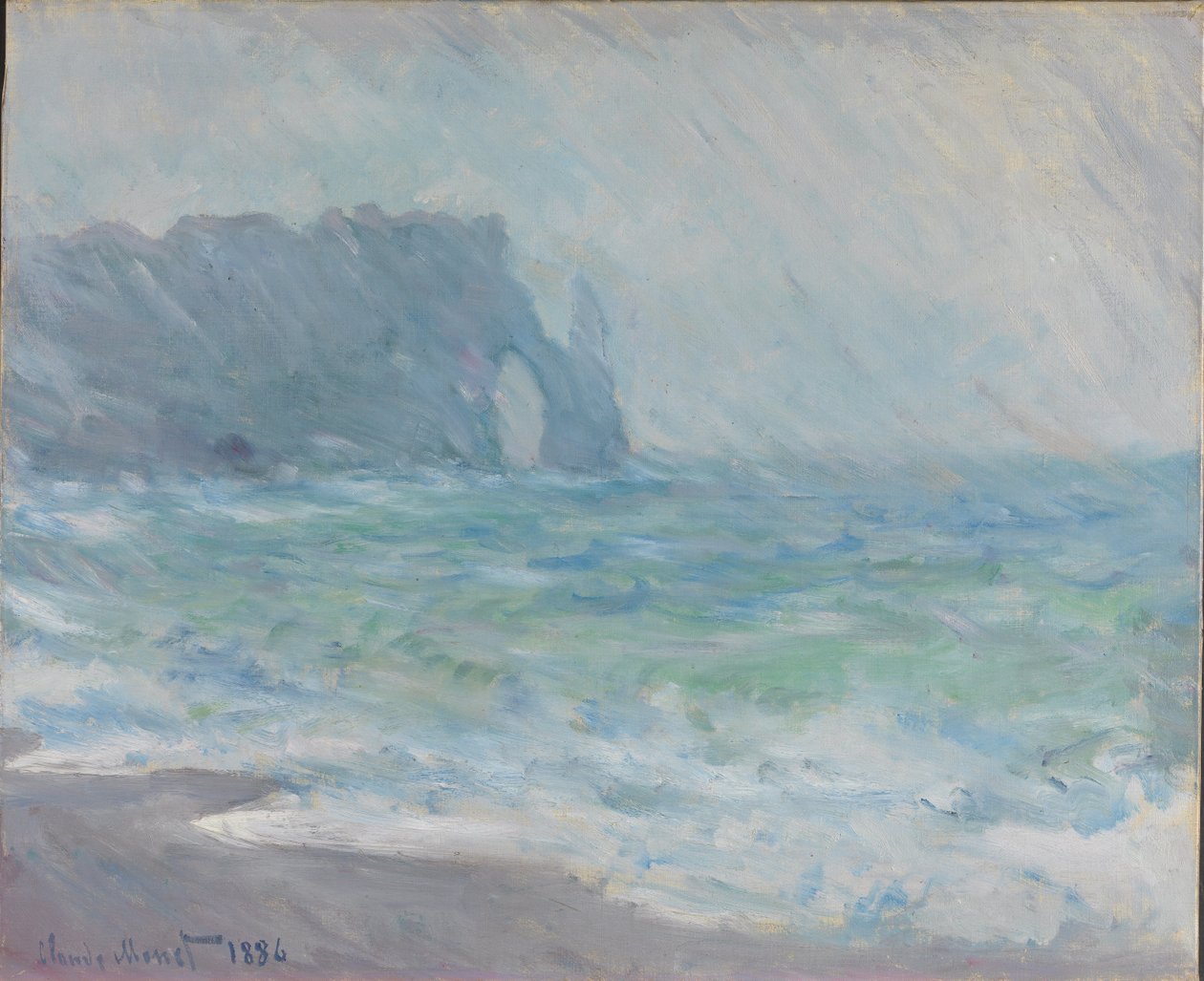 Regnvær, Etretat tekijältä Claude Monet