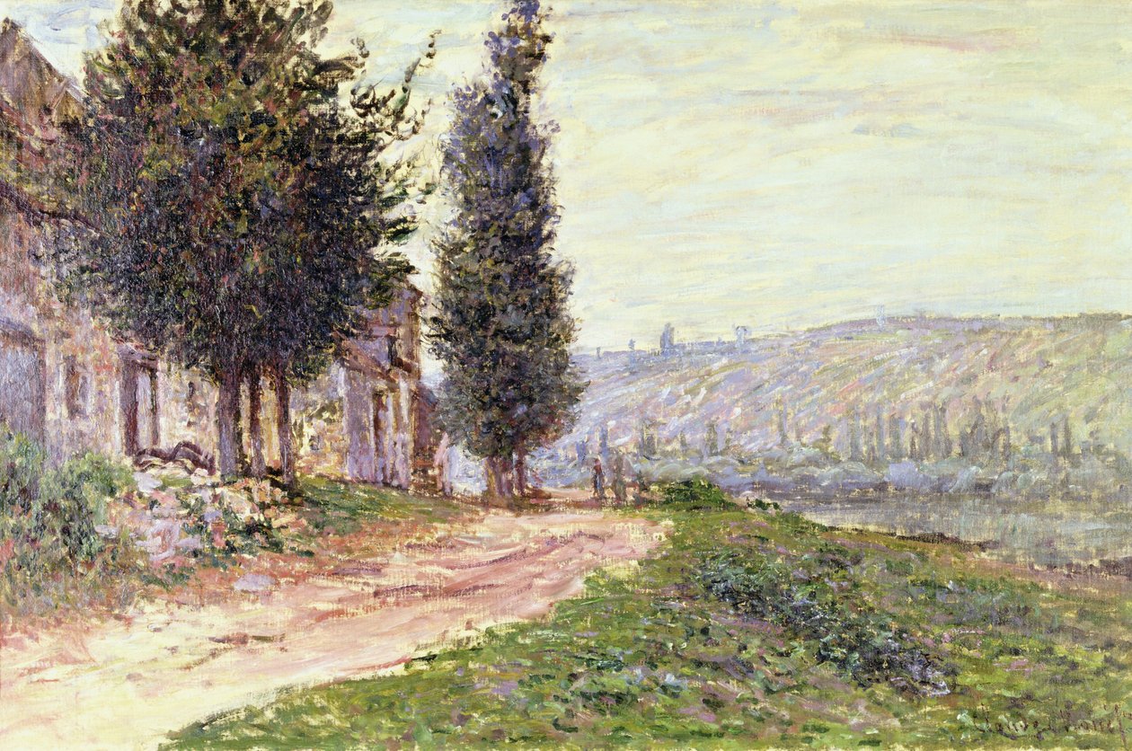 Joenranta Lavacourtissa, 1879 tekijältä Claude Monet