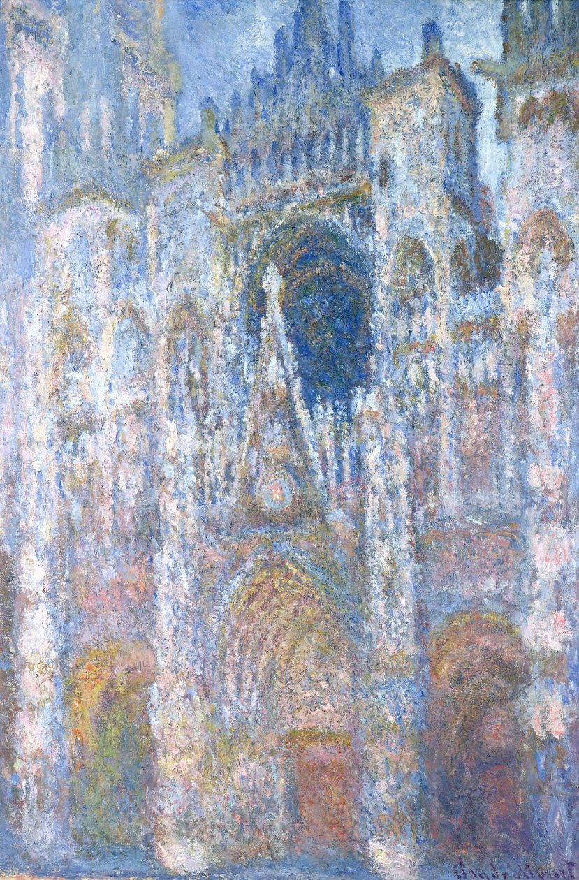 Rouenin katedraali, Blue Harmony, Morning Sunlight, 1894 tekijältä Claude Monet