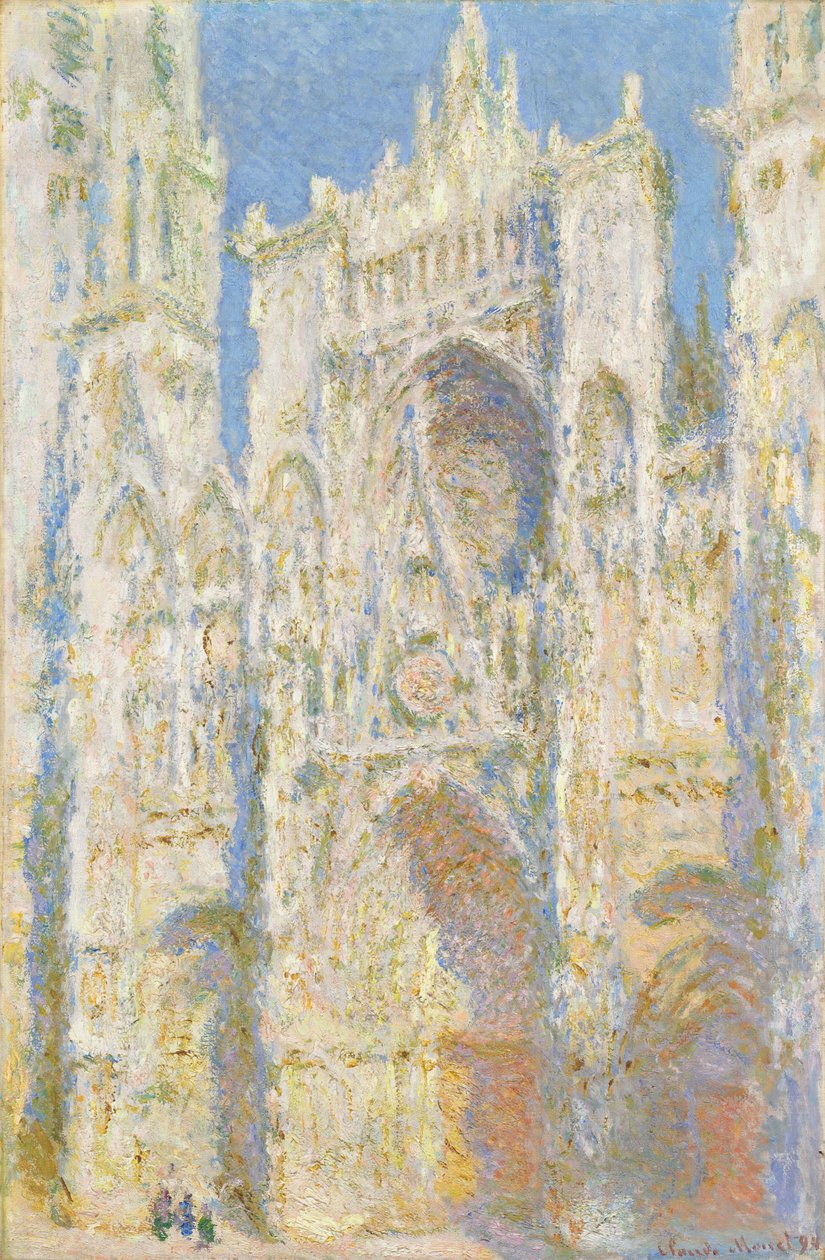 Rouenin katedraali, läntinen julkisivu, auringonvalo tekijältä Claude Monet