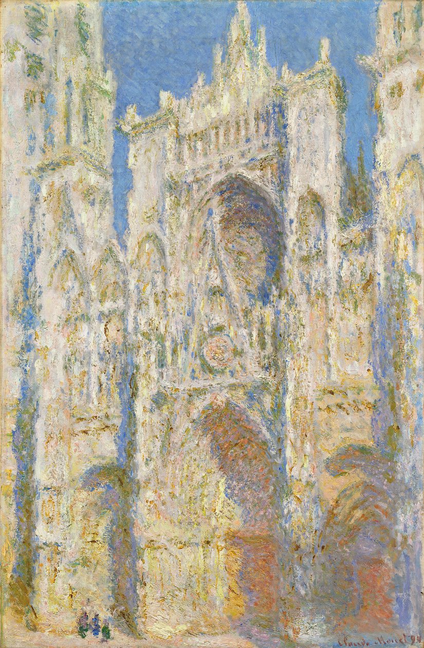 Rouenin katedraali, läntinen julkisivu, auringonvalo tekijältä Claude Monet