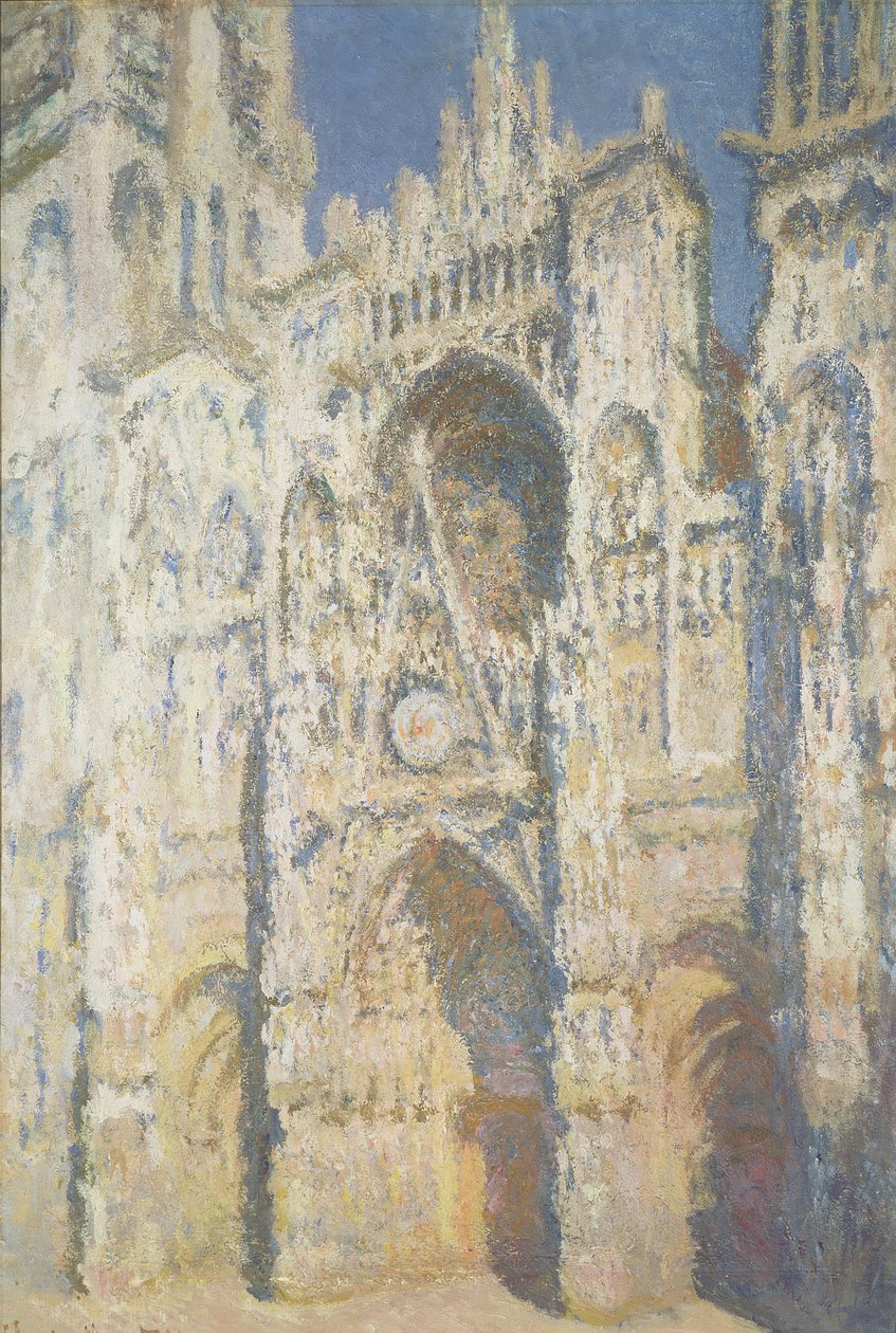 Rouenin katedraali täydessä auringonvalossa: harmoniaa sinisessä ja kultaisessa, 1894 tekijältä Claude Monet