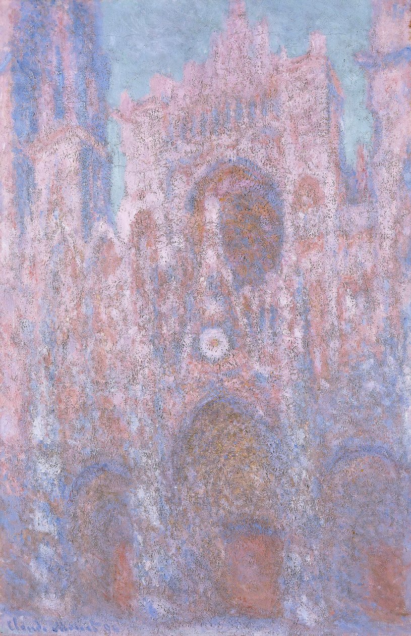 Rouenin katedraali laskevassa auringossa (Sinfonia harmaalla ja mustalla) 1892-94 (öljy kankaalle) tekijältä Claude Monet