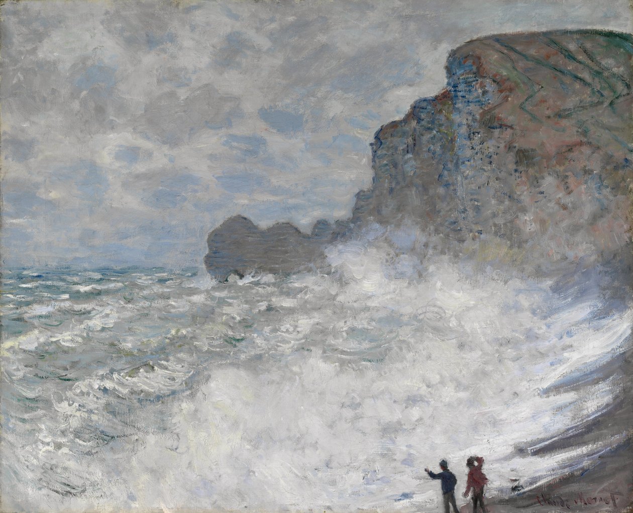 Myrskyinen sää Étretatissa tekijältä Claude Monet