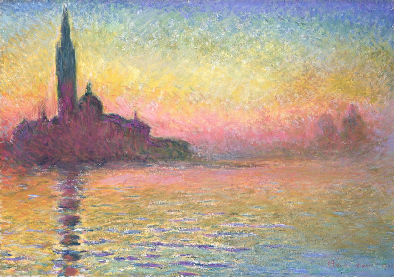 San Giorgio Maggiore iltahämärässä tekijältä Claude Monet