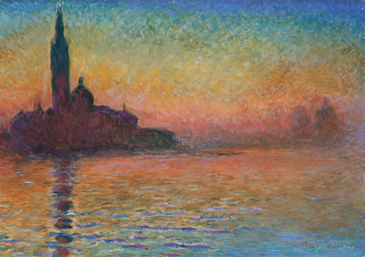 "San Giorgio Maggiore al crepuscle", 1908 finès tekijältä Claude Monet