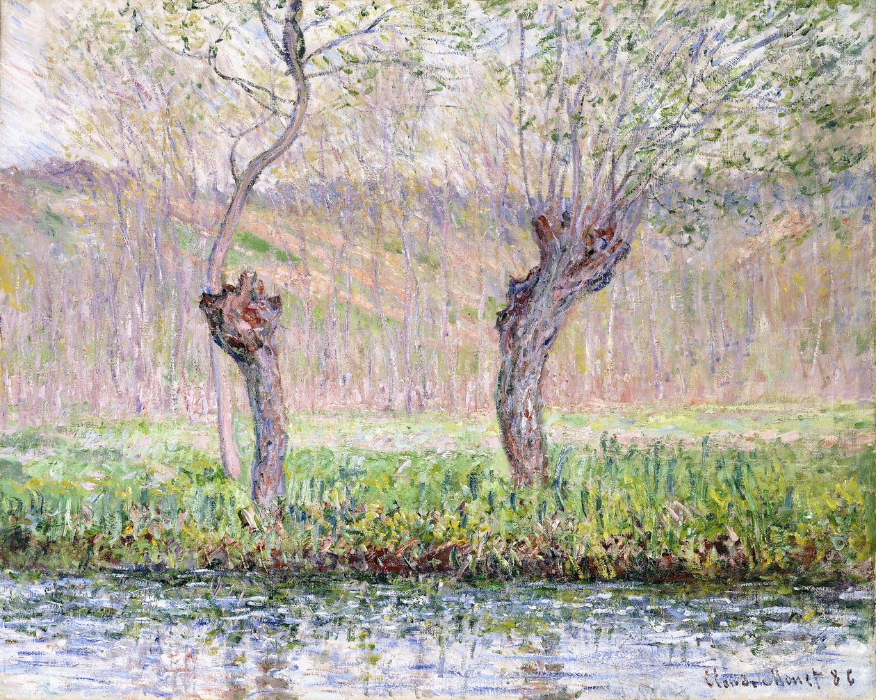 Spring, Willows, 1885 tekijältä Claude Monet