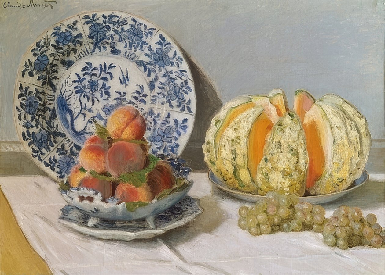 Asetelma melonin kanssa. 1872 tekijältä Claude Monet