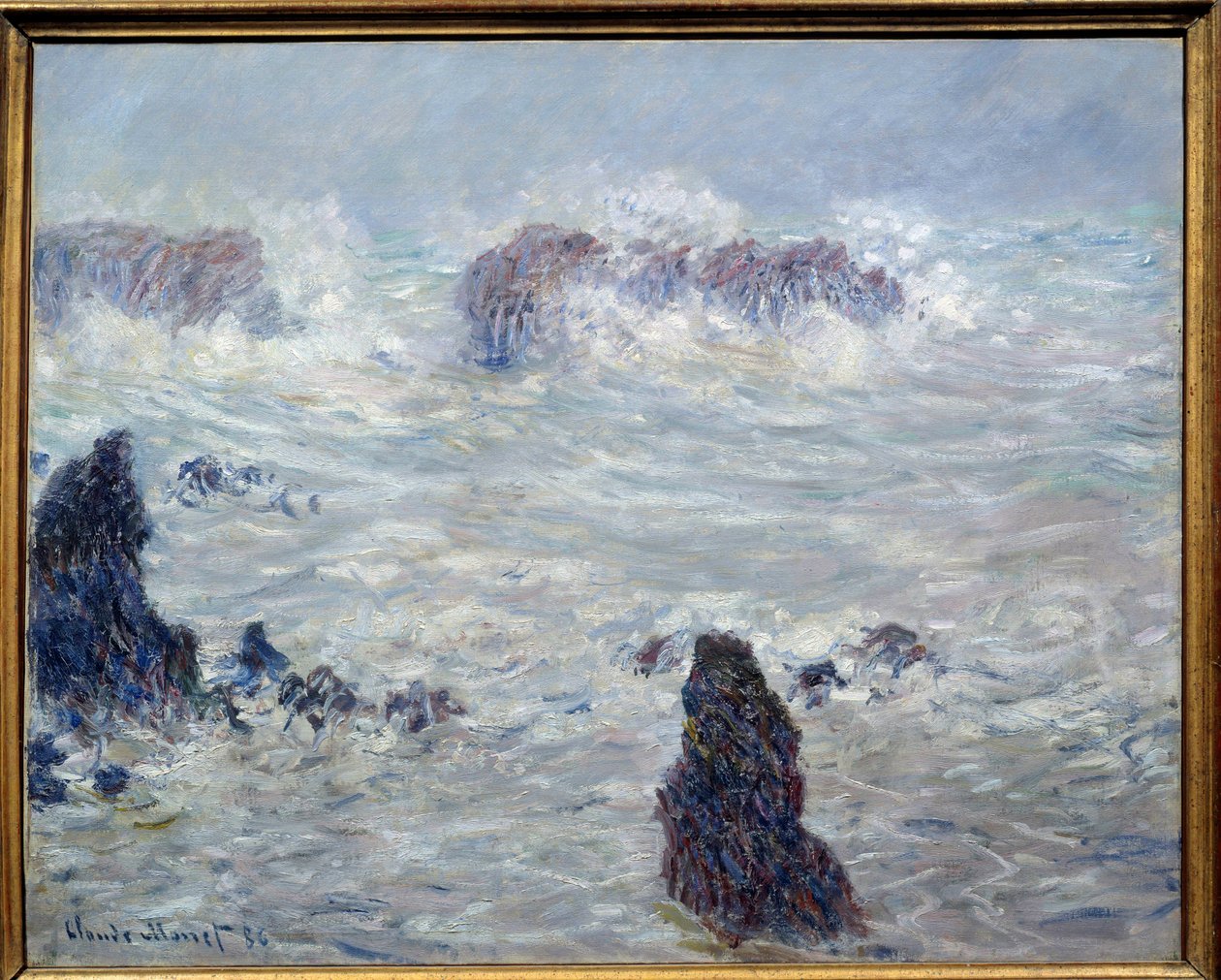 Myrsky, Belle-Ilen rannikot (Belle Ile en mer tai Belle-Ile-en-Mer, Bretagne). Claude Monet